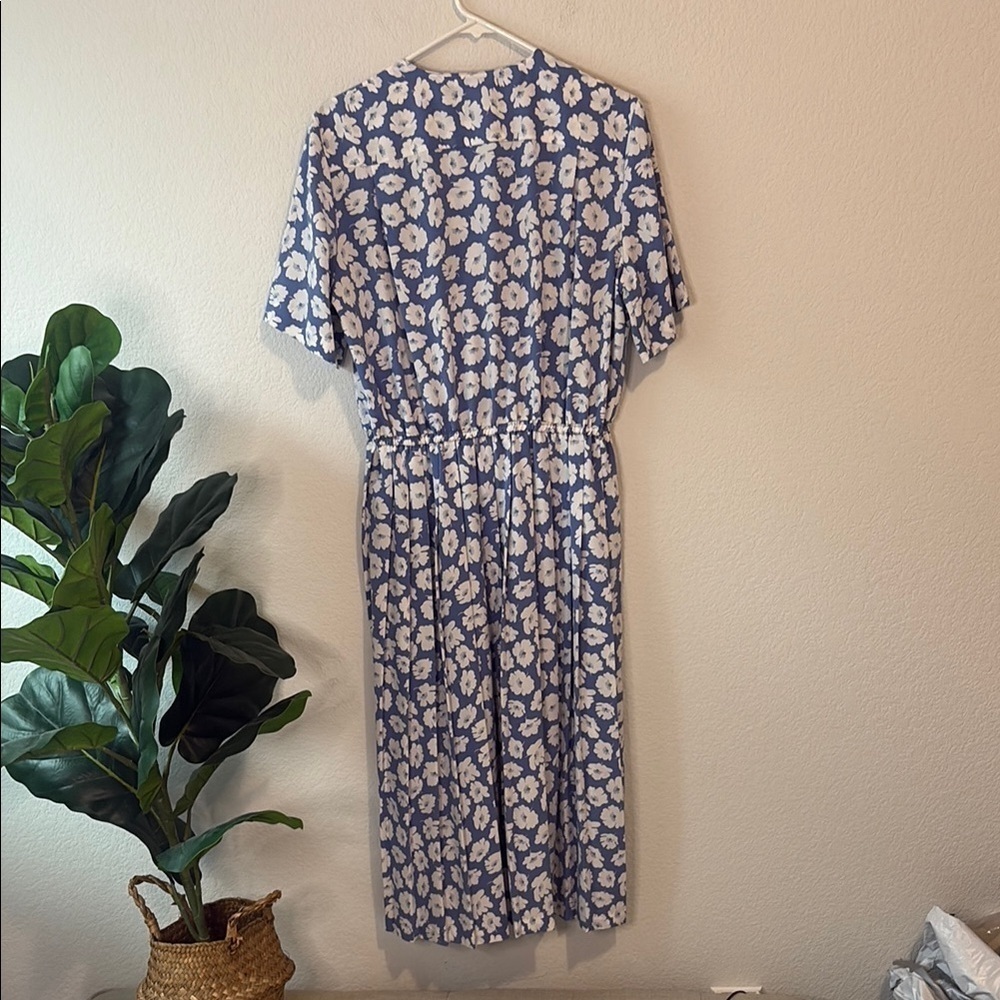 Vintage Draper’s and Damon’s Floral Blue Dress - Picture 4 of 4